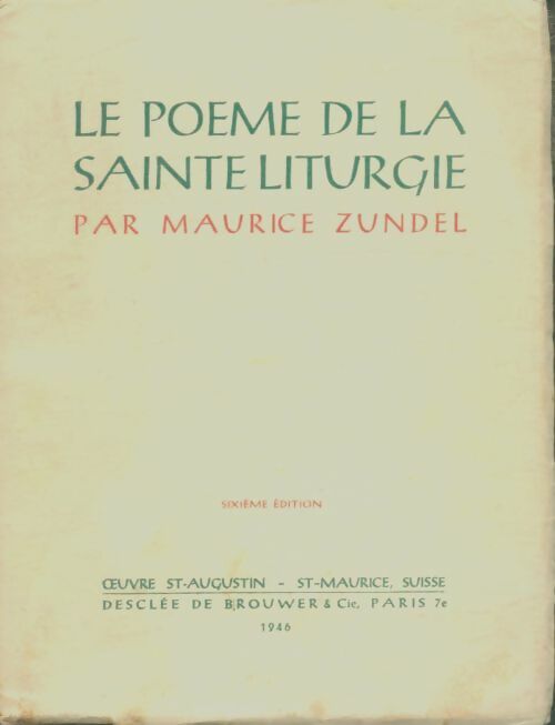 Livrenpoche : Poème de la sainte liturgie - Zundel - Livre