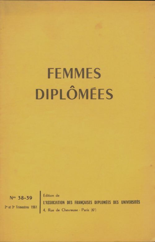 Livrenpoche : Femmes diplômées n°38-39 - Collectif - Livre