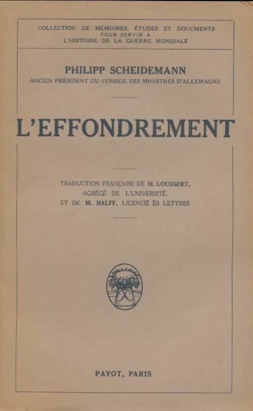 Livrenpoche : L'effondrement - Philipp Scheidemann - Livre