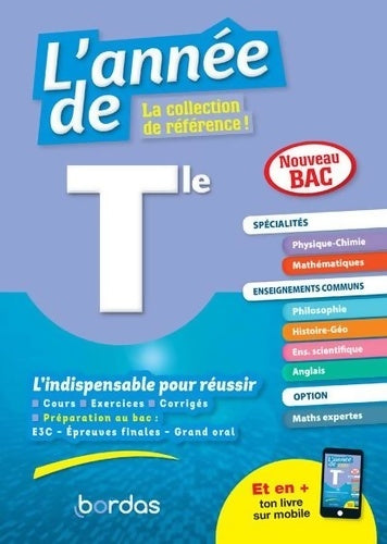 Livrenpoche : L'Année de Terminale Spécialités Physique-Chimie Maths - Tout-en-un - Collectif - Livre