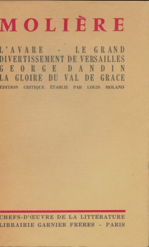 Livrenpoche : L'avare / George Dandin - Molière - Livre