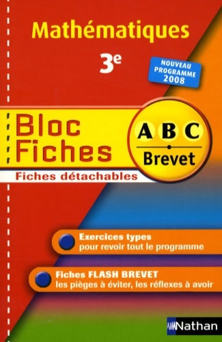 Livrenpoche : BLOC FICHES ABC MATHS 3E - Chantal Carruelle - Livre