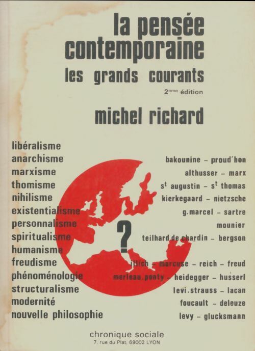 Livrenpoche : La pensée contemporaine. Les grands courants. - Michel Richard - Livre