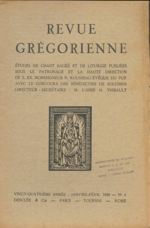 Livrenpoche : Revue grégorienne n°1 - Collectif - Livre