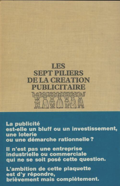 Les sept piliers de la création publicitaire - Raymond Puel De Lobel -  Edip publicité - Livre