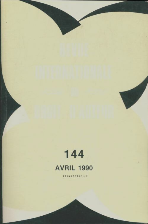 Livrenpoche : Revue internationale du droit d'auteur n°144 - Collectif - Livre