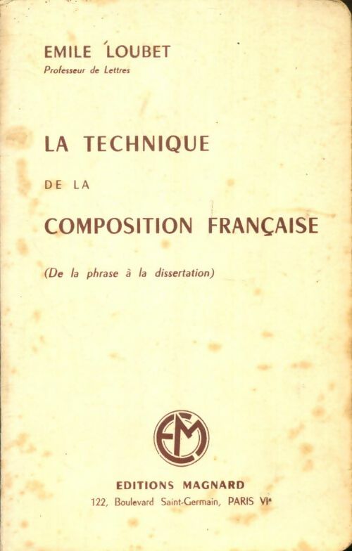 Livrenpoche : La technique de la composition française - Emile Loubet - Livre