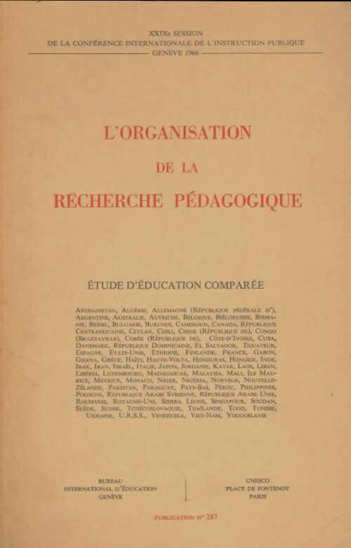Livrenpoche : L'organisation de la recherche pédagogique - Collectif - Livre