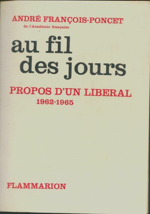 Livrenpoche : Au fil des jours - André François-Poncet - Livre