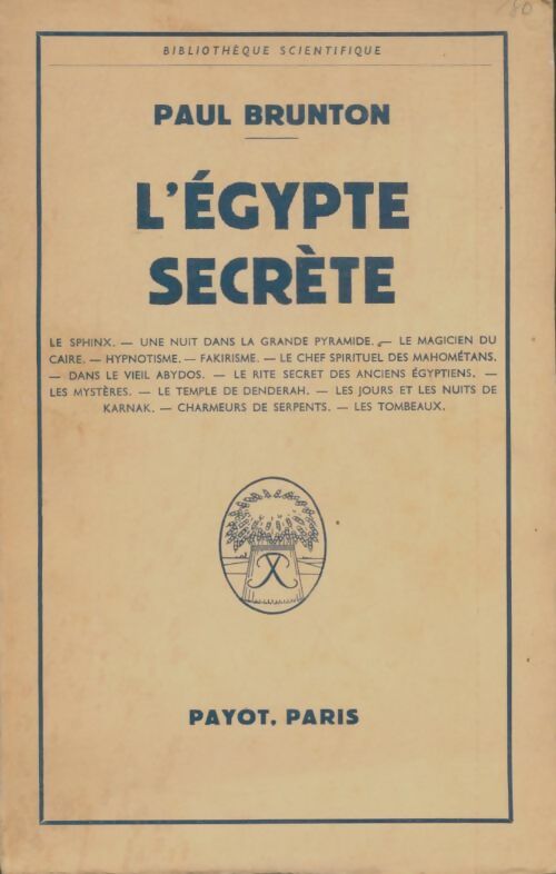 Livrenpoche : L'Égypte secrète - Paul Brunton - Livre