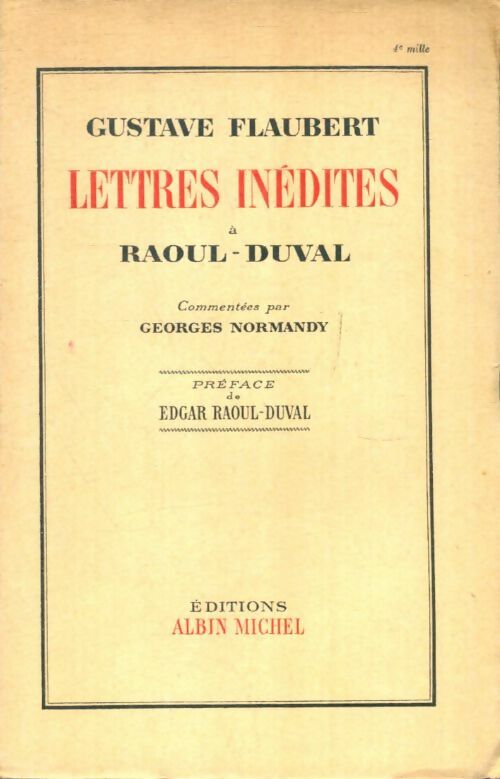 Livrenpoche : Lettres inédites a Raoul-Duval - Gustave Flaubert - Livre