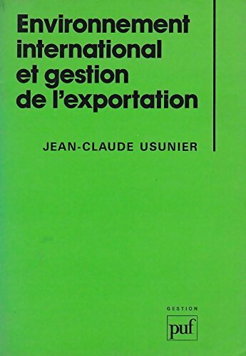 Livrenpoche : Environnement international et gestion de l'exportation - Jean-Claude Usunier - Livre