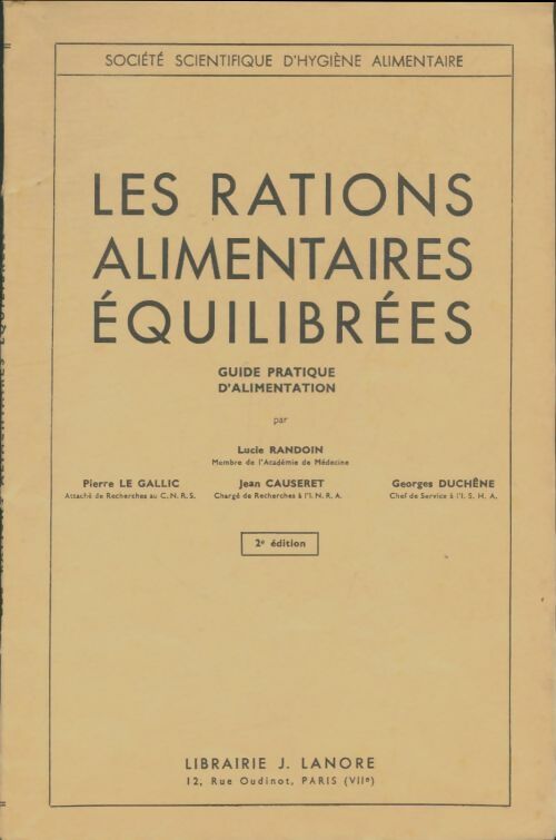 Livrenpoche : Les rations alimentaires equilibrées - Collectif - Livre