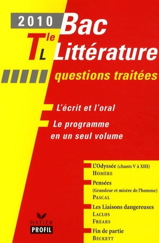 Livrenpoche : Littérature Terminale L 2010 - Isabelle Lasfargue-Galvez - Livre