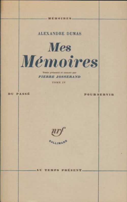 Livrenpoche : Mes mémoires Tome IV - Alexandre Dumas - Livre