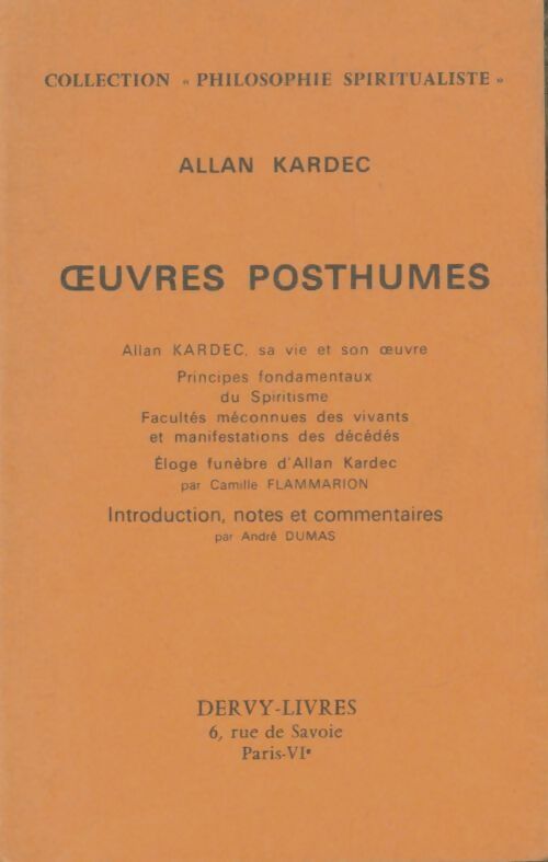 Livrenpoche : Oeuvres posthumes - Allan Kardec - Livre