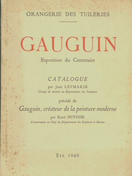 Livrenpoche : Gauguin : Exposition du centenaire  - Jean Leymarie - Livre
