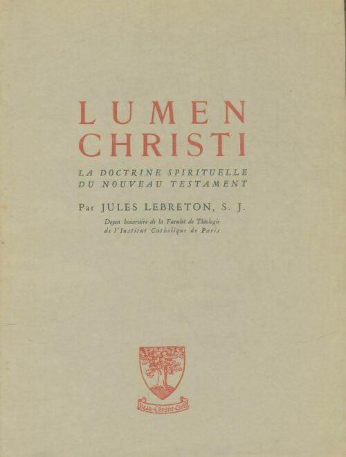 Livrenpoche : Lumen christi - Jules Lebreton - Livre