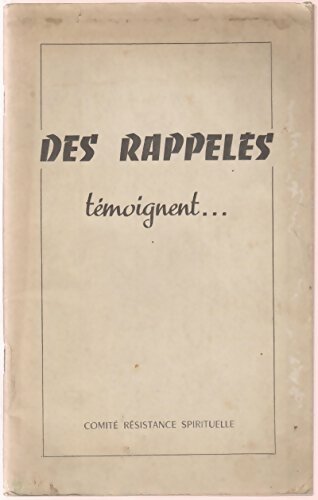 Livrenpoche : Des rappelés temoignent... - Collectif - Livre