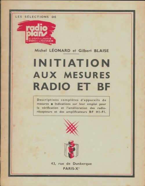 Livrenpoche : Initiation aux mesures radio et BF - Michel Léonard - Livre