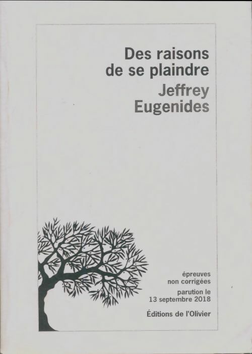Livrenpoche : Des raisons de se plaindre - Jeffrey Eugenides - Livre