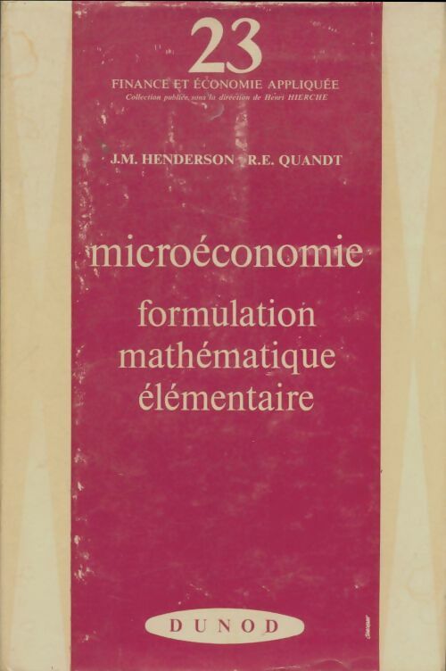 Livrenpoche : Microéconomie  - J.M Henderson - Livre