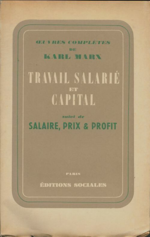 Livrenpoche : Travail salarié et capital - Karl Marx - Livre