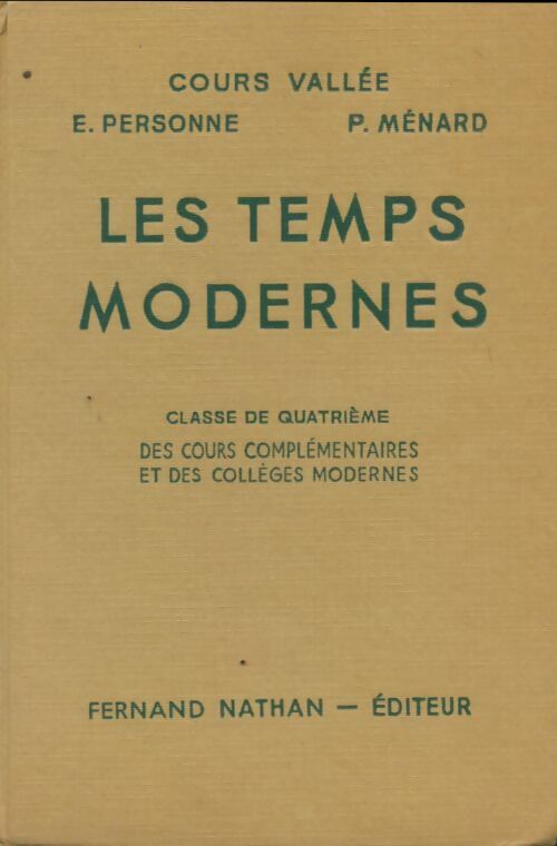 Livrenpoche : Les temps modernes 4e - Georges Vallée - Livre