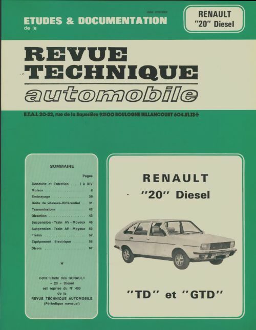 Livrenpoche : Renault 20 disiel TD et GTD - Collectif - Livre
