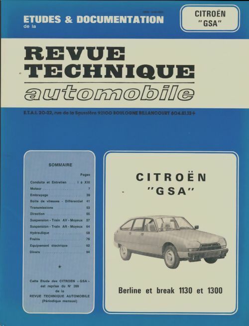 Livrenpoche : Citroën GSA - Collectif - Livre