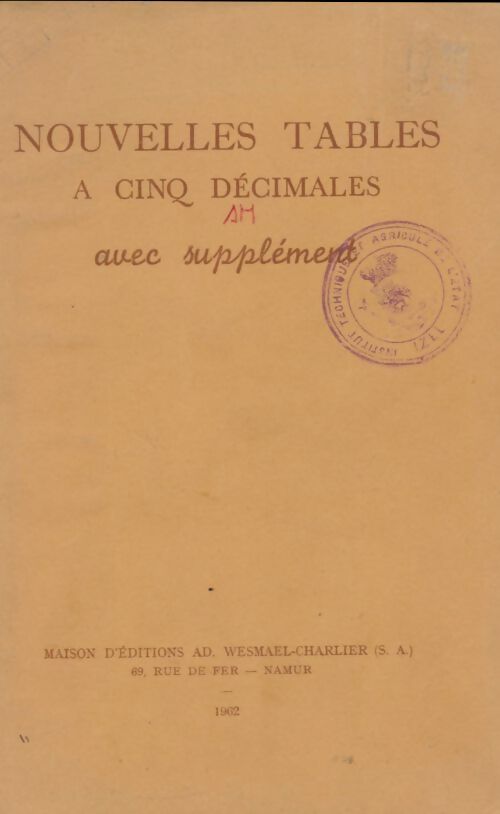 Nouvelles tables à cinq décimales - Collectif -  Wesmael-Charlier GF - Livre