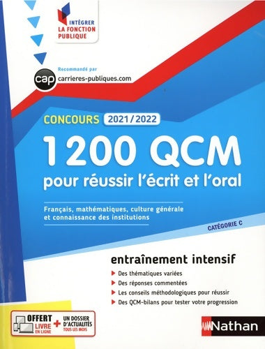 Livrenpoche : 1 200 QCM pour réussir l'écrit et l'oral 2021-2022 - N°5 . 2021 - Pascal Berthet - Livre