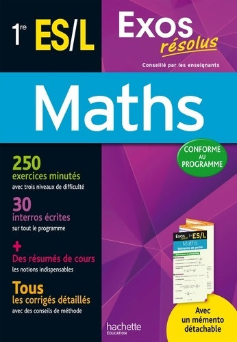 Livrenpoche : Exos résolus - Maths 1re ES/L - Claudine Renard - Livre