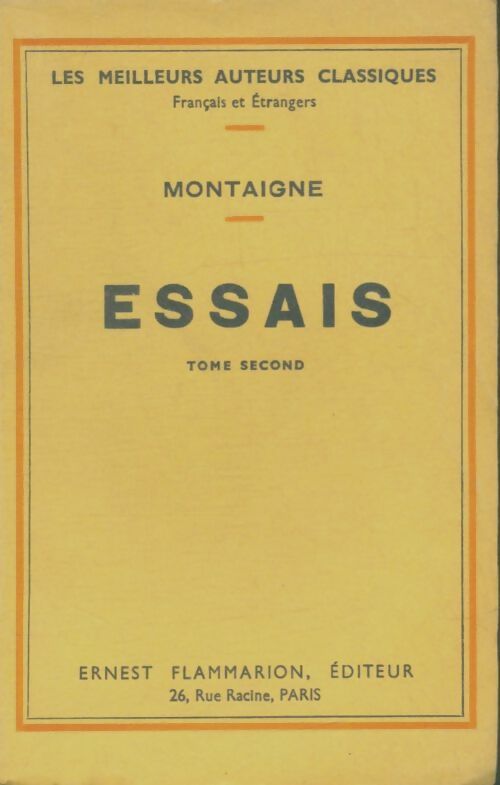 Livrenpoche : Essais Tome II - Montaigne - Livre