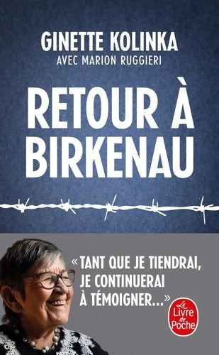 Livrenpoche : Retour à Birkenau - Ginette Kolinka - Livre