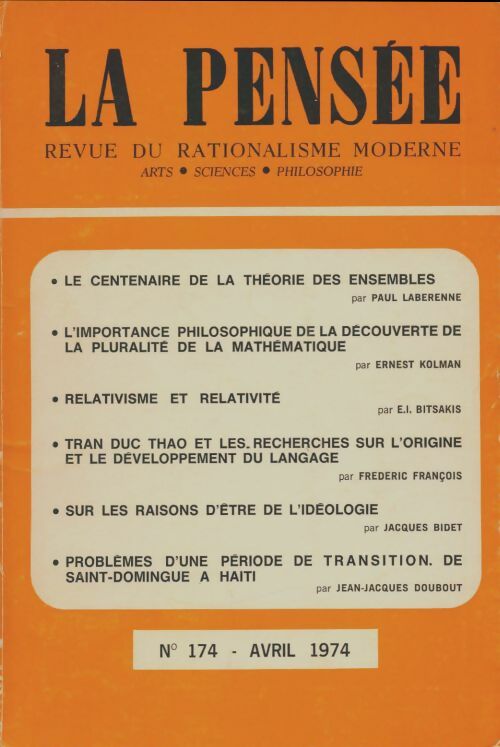 Livrenpoche : La pensée n°174 - Collectif - Livre