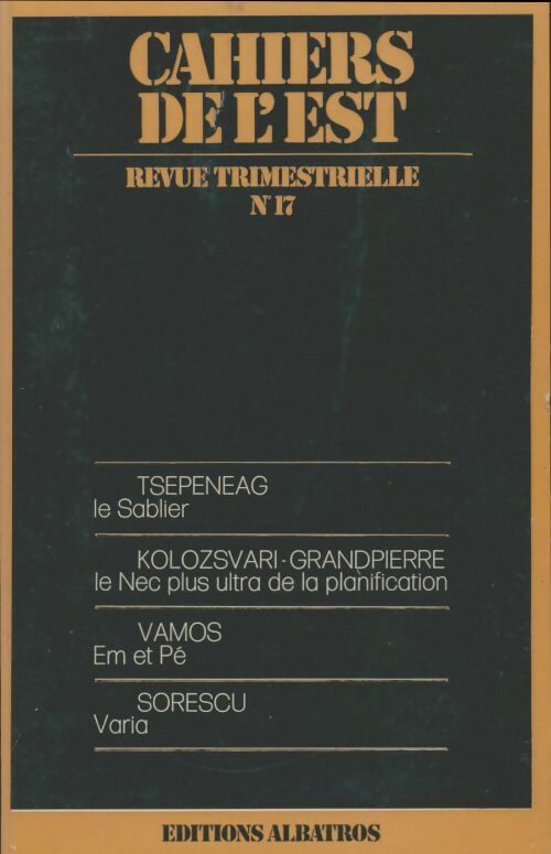 Livrenpoche : Cahiers de l'est n°17 - Collectif - Livre