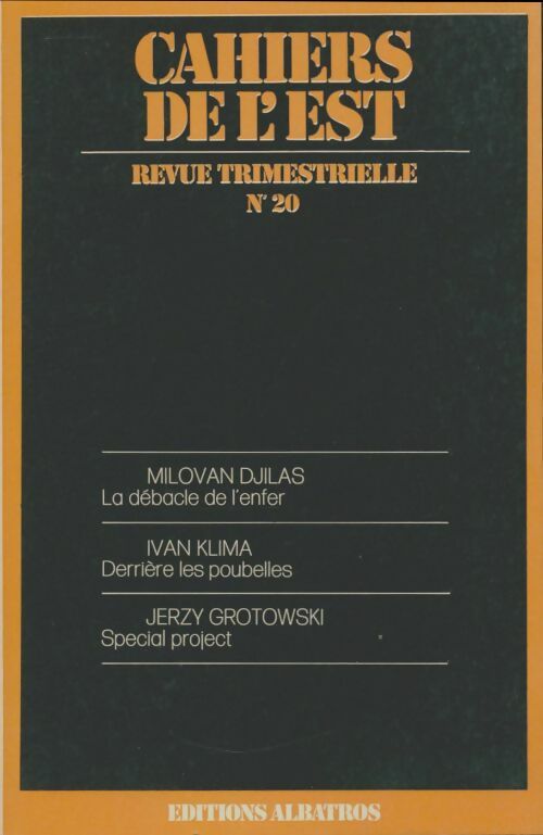Livrenpoche : Cahiers de l'est n°20 - Collectif - Livre
