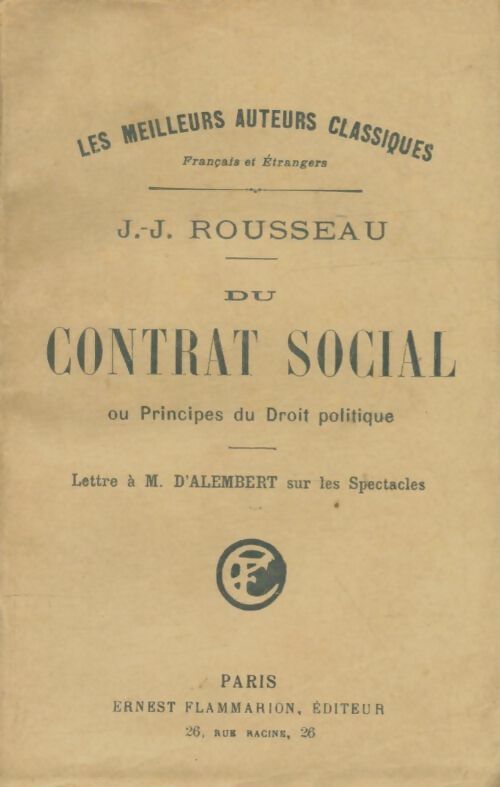 Livrenpoche : Du contrat social - Jean-Jacques Rousseau - Livre