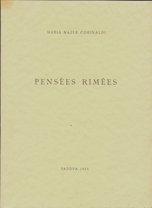 Livrenpoche : Pensées rimées - Maria Nazle Corinaldi - Livre