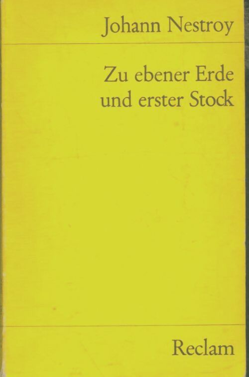 Livrenpoche : Zu ebener erde und erster stock - Johann Nestroy - Livre