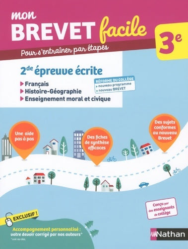 Livrenpoche : Mon Brevet facile - Seconde épreuve écrite - Histoire - Géographie - EMC - Français - 3e - Thomas Bouhours - Livre