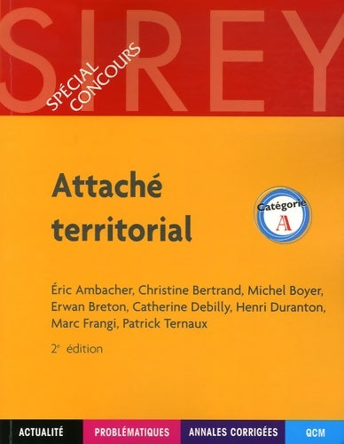 Livrenpoche : Attaché territorial : Catégorie A - Eric Ambacher - Livre