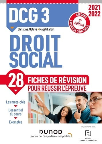 Livrenpoche : DCG 3 Droit social - 2021/2022 : 28 Fiches de révision pour réussir l'épreuve - Magali Lafont - Livre