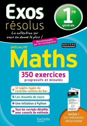 Livrenpoche : Exos résolus spécialité Maths 1re - Claudine Renard - Livre