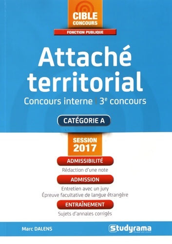 Livrenpoche : Attaché territorial - Concours interne 3e concours - Marc Dalens - Livre