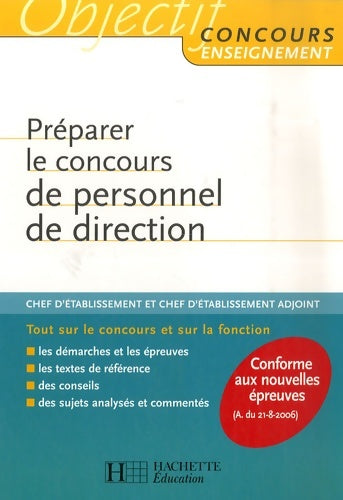 Livrenpoche : Préparer le concours de personnel de direction - Colette Woycikowska - Livre