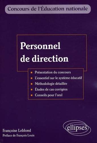 Livrenpoche : Personnel de direction - Françoise Leblond - Livre