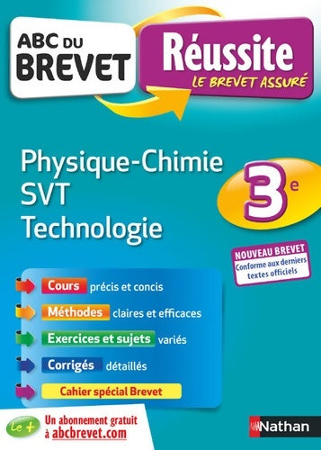 Livrenpoche : Physique-Chimie - SVT . Techno 3e - ABC du Brevet Réussite - Brevet 2022 - Cours Méthode Exercices - Nicolas Coppens - Livre