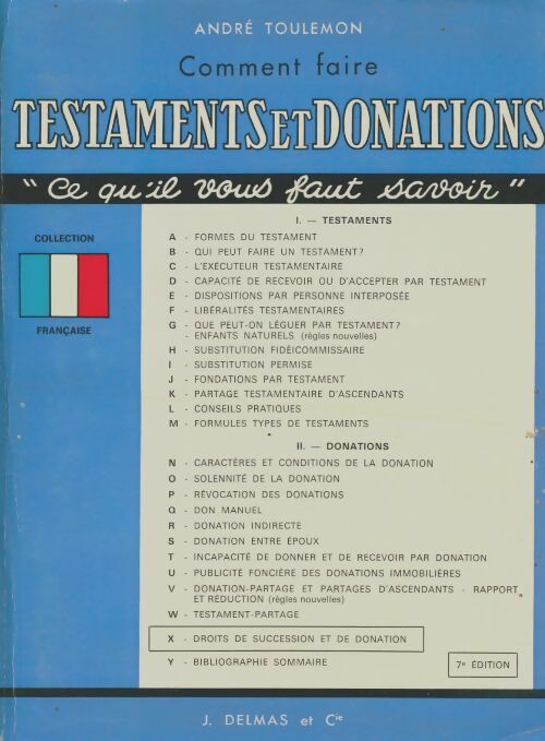 Livrenpoche : Comment faire testaments et donations - André Toulemon - Livre
